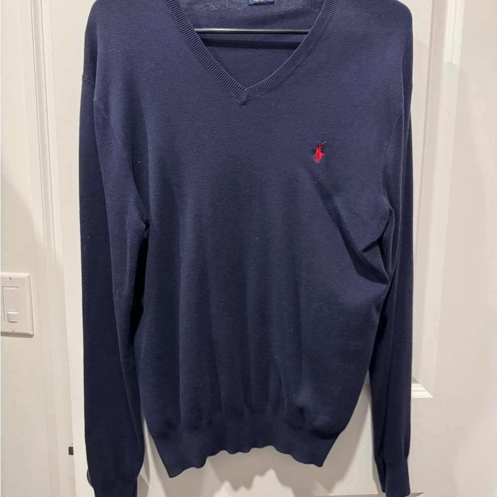 Ralph Lauren Dark Blue V-Neck Sweater